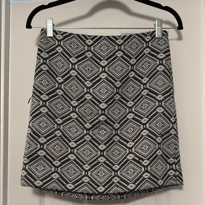 J. Crew Black and White A-line Mini Skirt